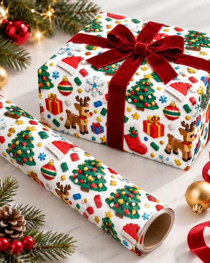 Christmas Building Block Wrapping Paper
